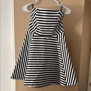 Black and White Striped A-Line Dress